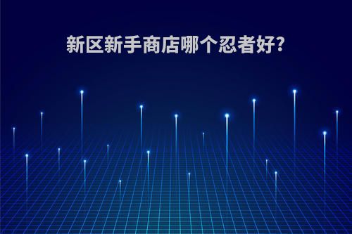 新区新手商店哪个忍者好?
