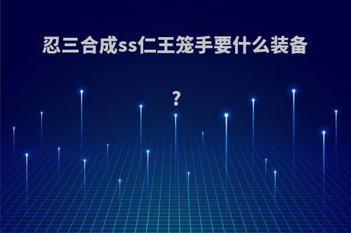 忍三合成ss仁王笼手要什么装备?
