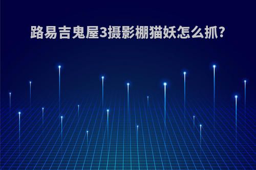 路易吉鬼屋3摄影棚猫妖怎么抓?