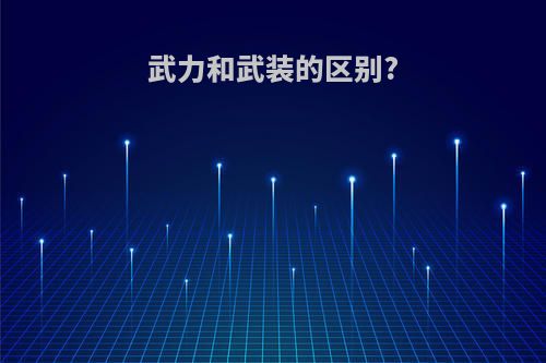 武力和武装的区别?
