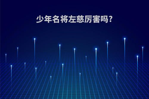 少年名将左慈厉害吗?
