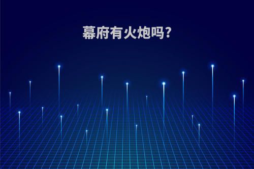 幕府有火炮吗?