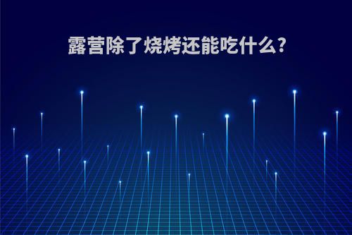 露营除了烧烤还能吃什么?