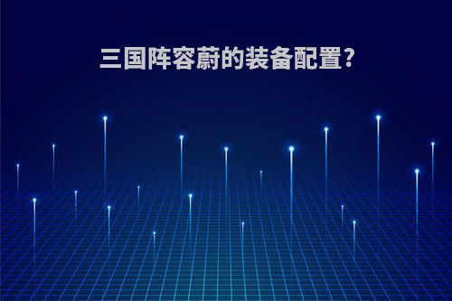 三国阵容蔚的装备配置?