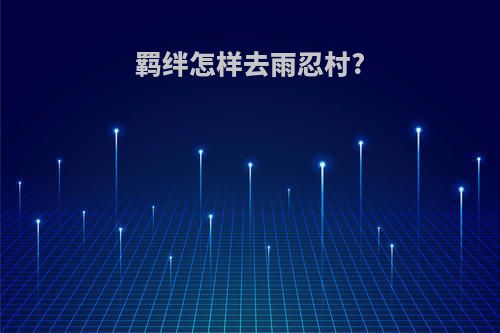 羁绊怎样去雨忍村?