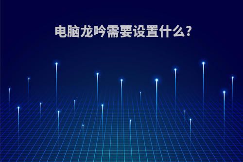 电脑龙吟需要设置什么?