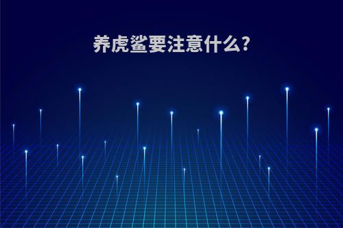 养虎鲨要注意什么?