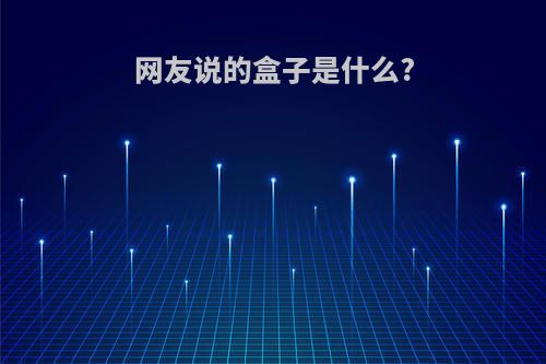 网友说的盒子是什么?