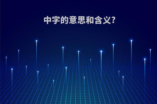 中字的意思和含义?