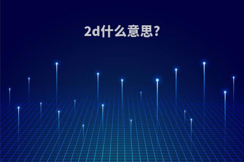 2d什么意思?