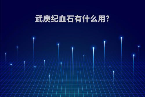 武庚纪血石有什么用?