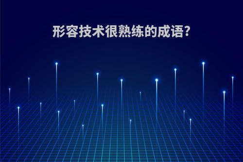 形容技术很熟练的成语?
