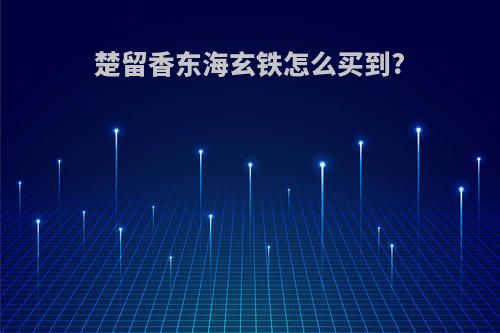 楚留香东海玄铁怎么买到?