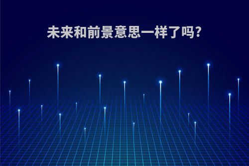 未来和前景意思一样了吗?