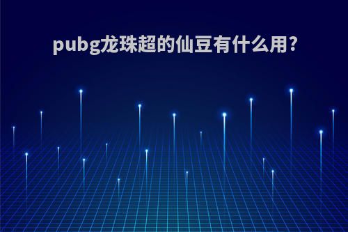 pubg龙珠超的仙豆有什么用?