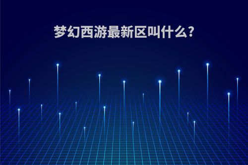 梦幻西游最新区叫什么?
