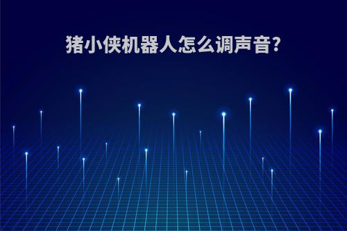 猪小侠机器人怎么调声音?