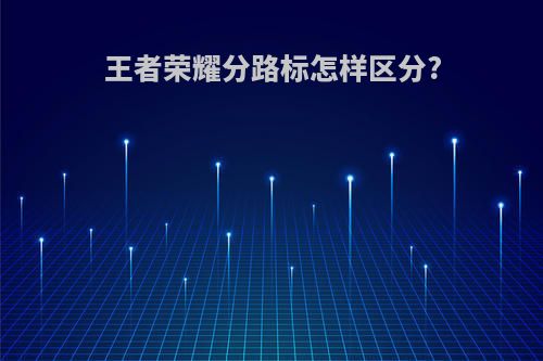王者荣耀分路标怎样区分?