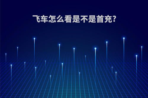 飞车怎么看是不是首充?