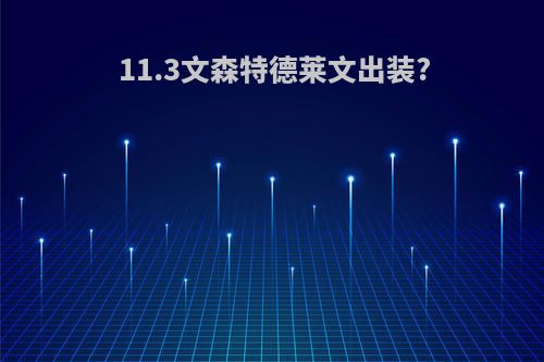 11.3文森特德莱文出装?