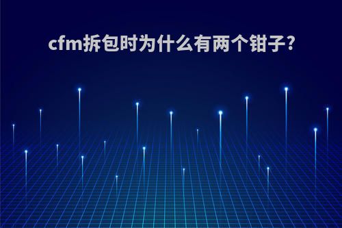 cfm拆包时为什么有两个钳子?