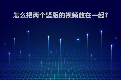 怎么把两个竖版的视频放在一起?