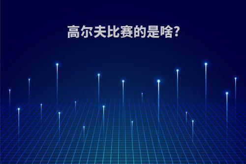 高尔夫比赛的是啥?