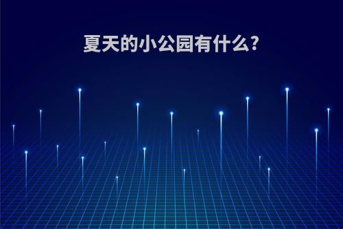 夏天的小公园有什么?