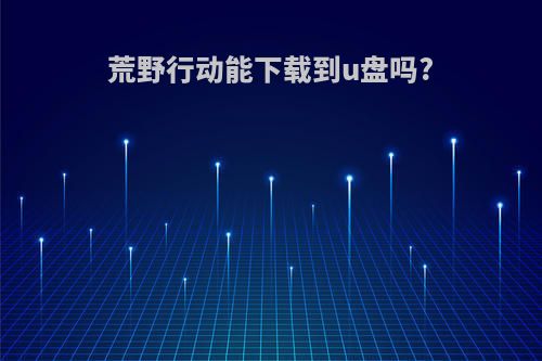 荒野行动能下载到u盘吗?