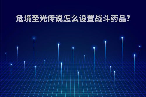危境圣光传说怎么设置战斗药品?