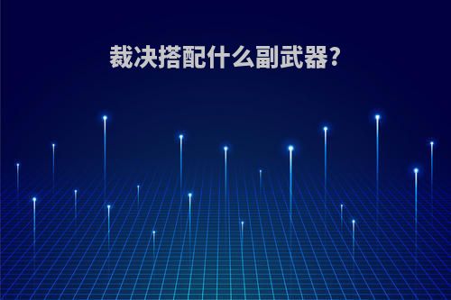 裁决搭配什么副武器?