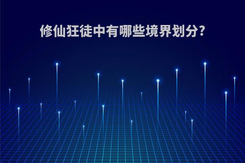 修仙狂徒中有哪些境界划分?