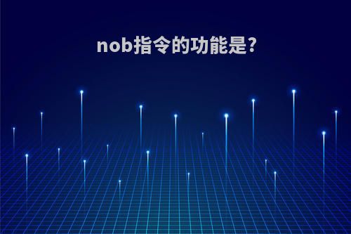 nob指令的功能是?