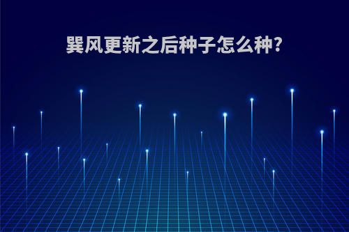 巽风更新之后种子怎么种?