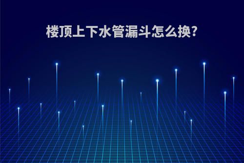 楼顶上下水管漏斗怎么换?