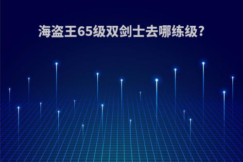 海盗王65级双剑士去哪练级?