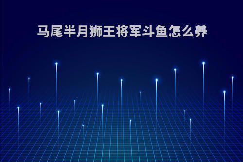 马尾半月狮王将军斗鱼怎么养