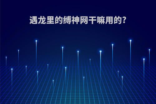 遇龙里的缚神网干嘛用的?
