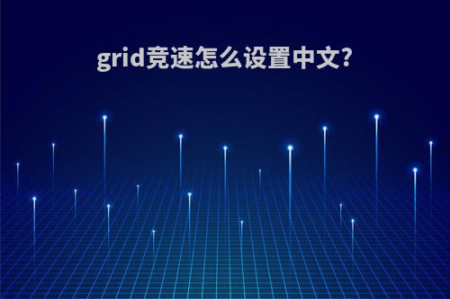 grid竞速怎么设置中文?