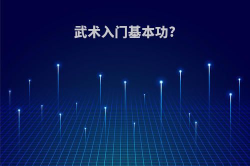 武术入门基本功?