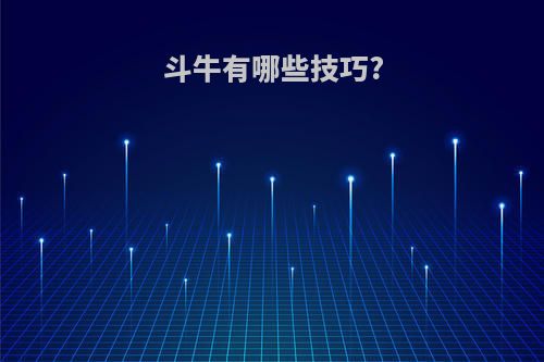 斗牛有哪些技巧?