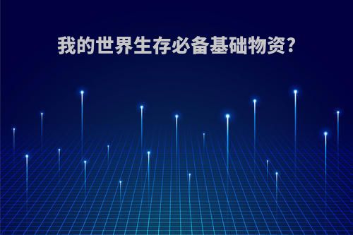 我的世界生存必备基础物资?