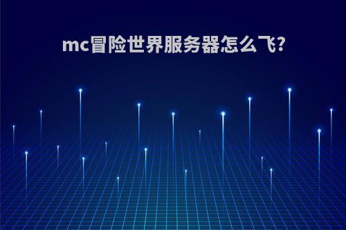 mc冒险世界服务器怎么飞?