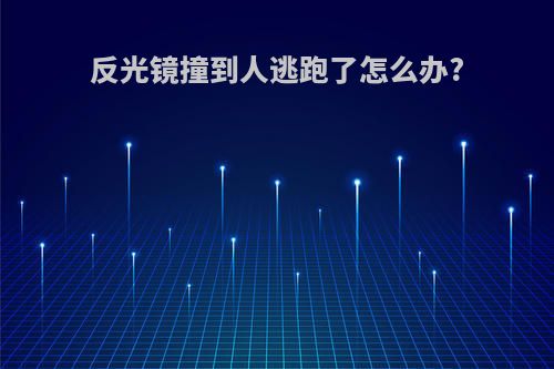反光镜撞到人逃跑了怎么办?