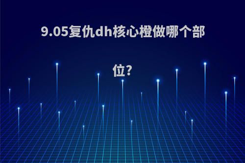 9.05复仇dh核心橙做哪个部位?