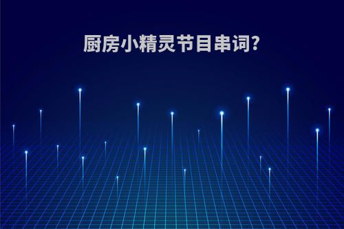 厨房小精灵节目串词?