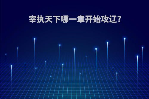 宰执天下哪一章开始攻辽?
