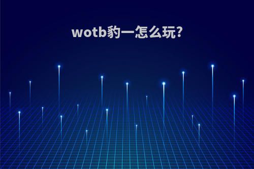 wotb豹一怎么玩?
