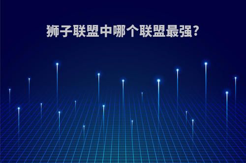 狮子联盟中哪个联盟最强?