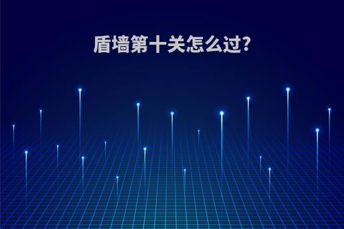 盾墙第十关怎么过?